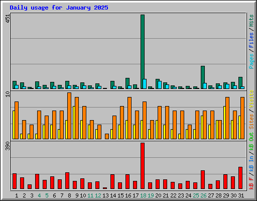 Daily usage for January 2025
