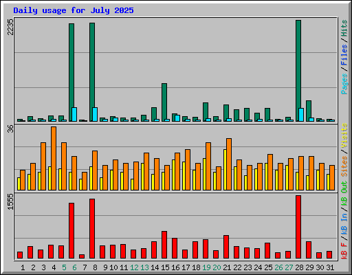 Daily usage for July 2025
