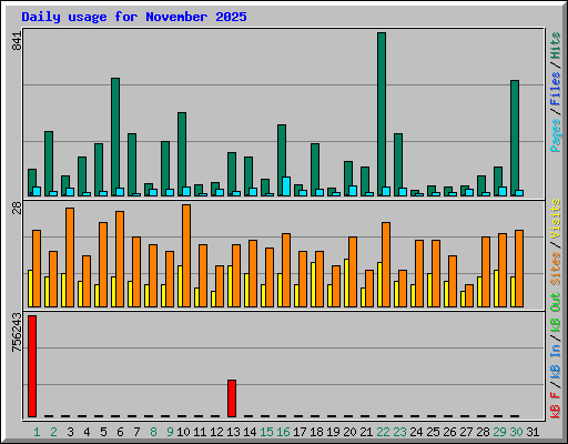 Daily usage for November 2025