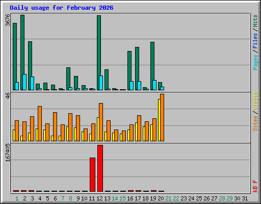 Daily usage for February 2026