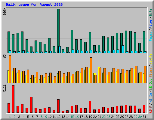 Daily usage for August 2026