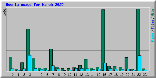 Hourly usage for March 2025