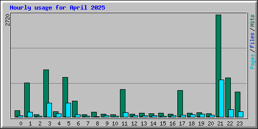 Hourly usage for April 2025