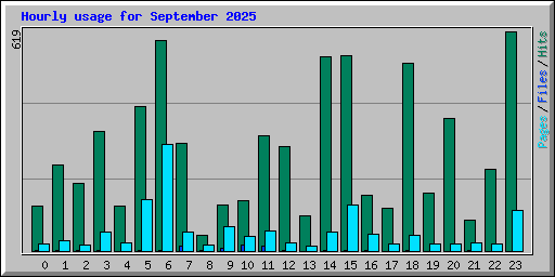 Hourly usage for September 2025