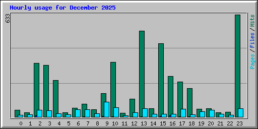 Hourly usage for December 2025