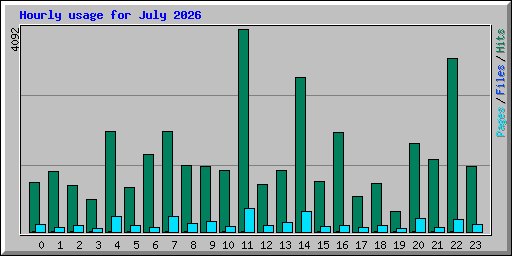 Hourly usage for July 2026