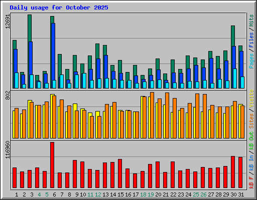 Daily usage for October 2025