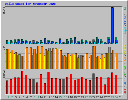 Daily usage for November 2025