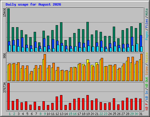 Daily usage for August 2026