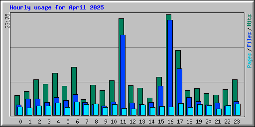 Hourly usage for April 2025