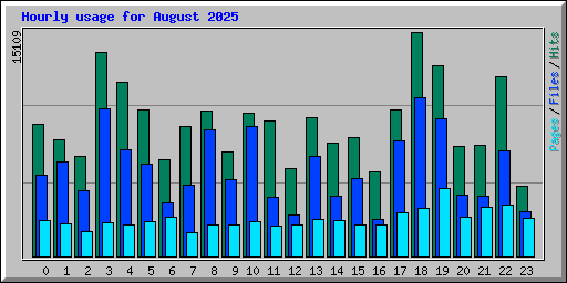 Hourly usage for August 2025