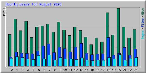 Hourly usage for August 2026